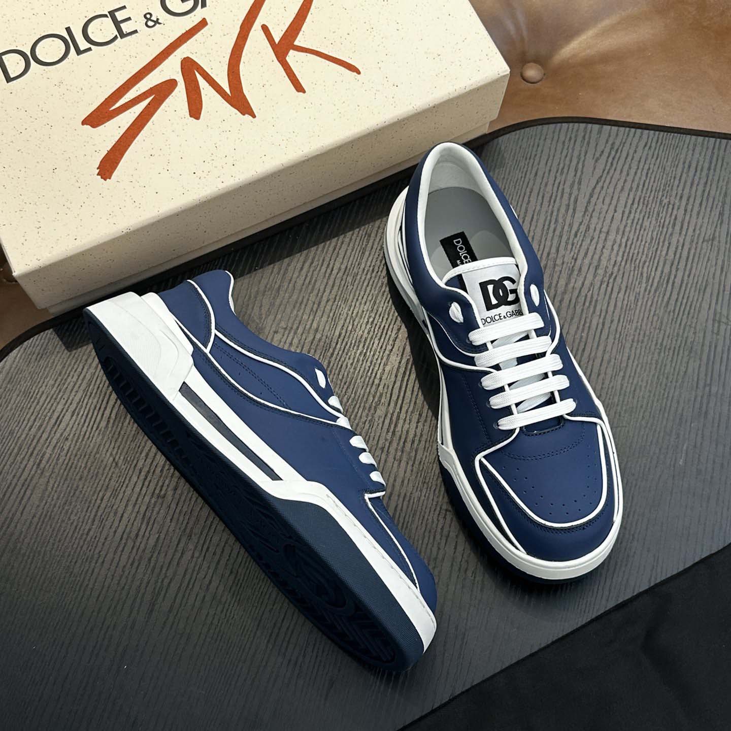 Dolce & Gabbana New Roma Leather Sneakers - DopestKickz