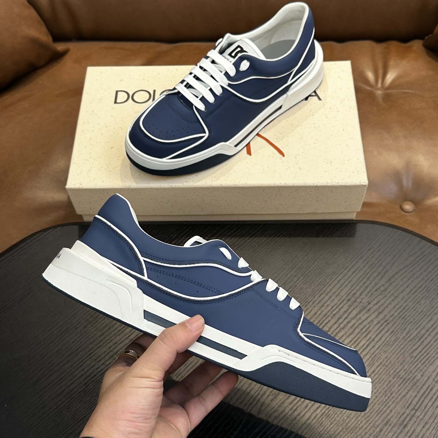 Dolce & Gabbana New Roma Leather Sneakers - DopestKickz
