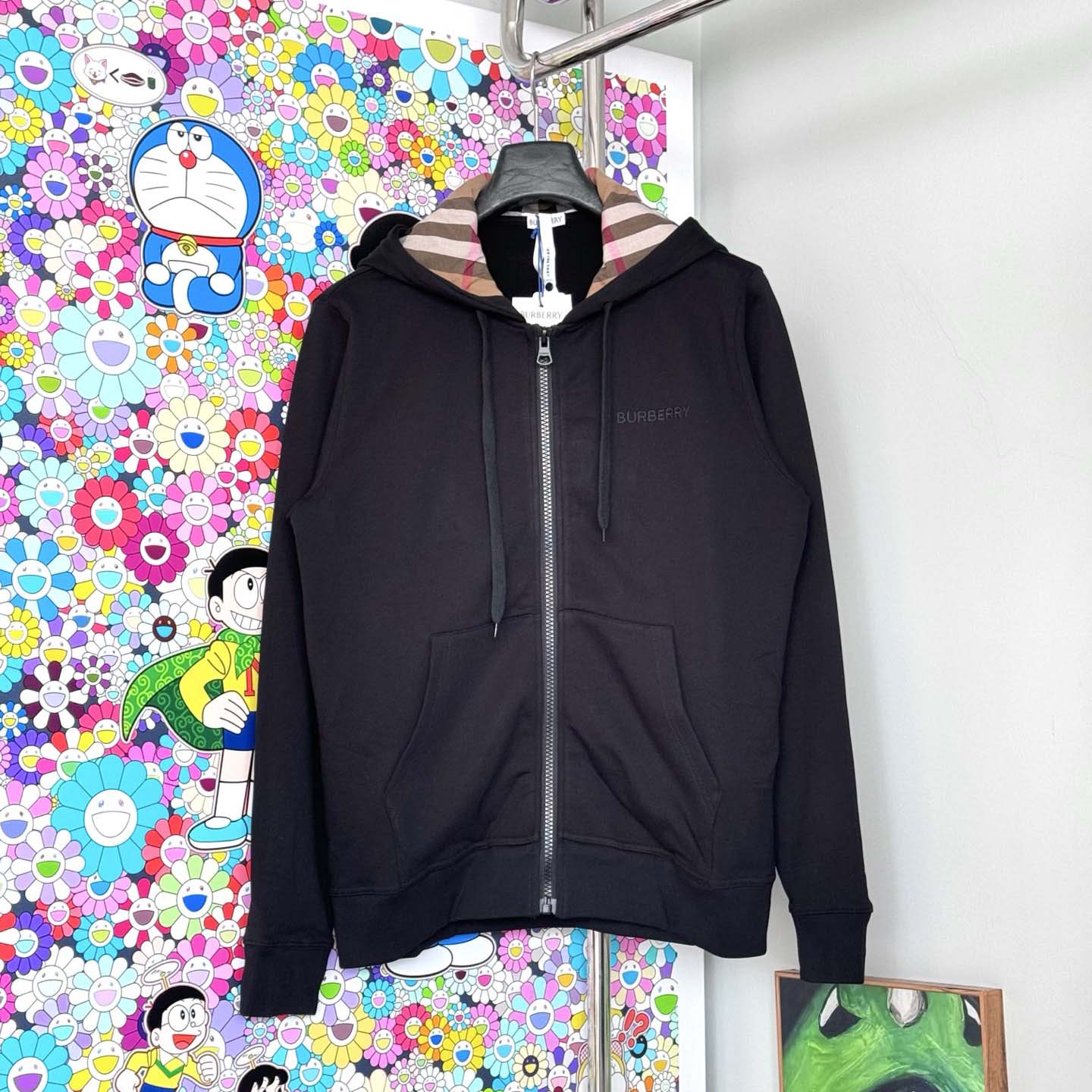 Burberry Hove Check Embroidery Logo Zip Hoodie  - DopestKickz