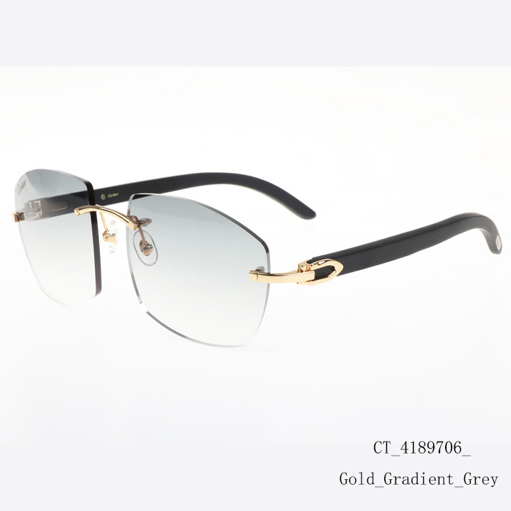 Cartier CT 4189706 Black Wood Sunglasses In Gold Gradient Grey - DopestKickz