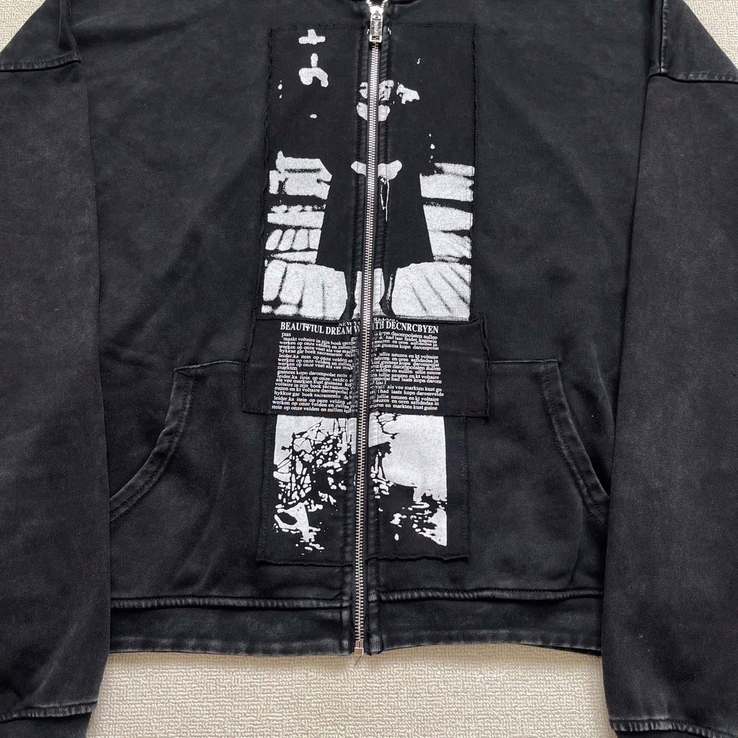 Enfants Riches Déprimés  Artist Defends Baggy Assemblage Zip Hoodie 'Faded Black' - DopestKickz