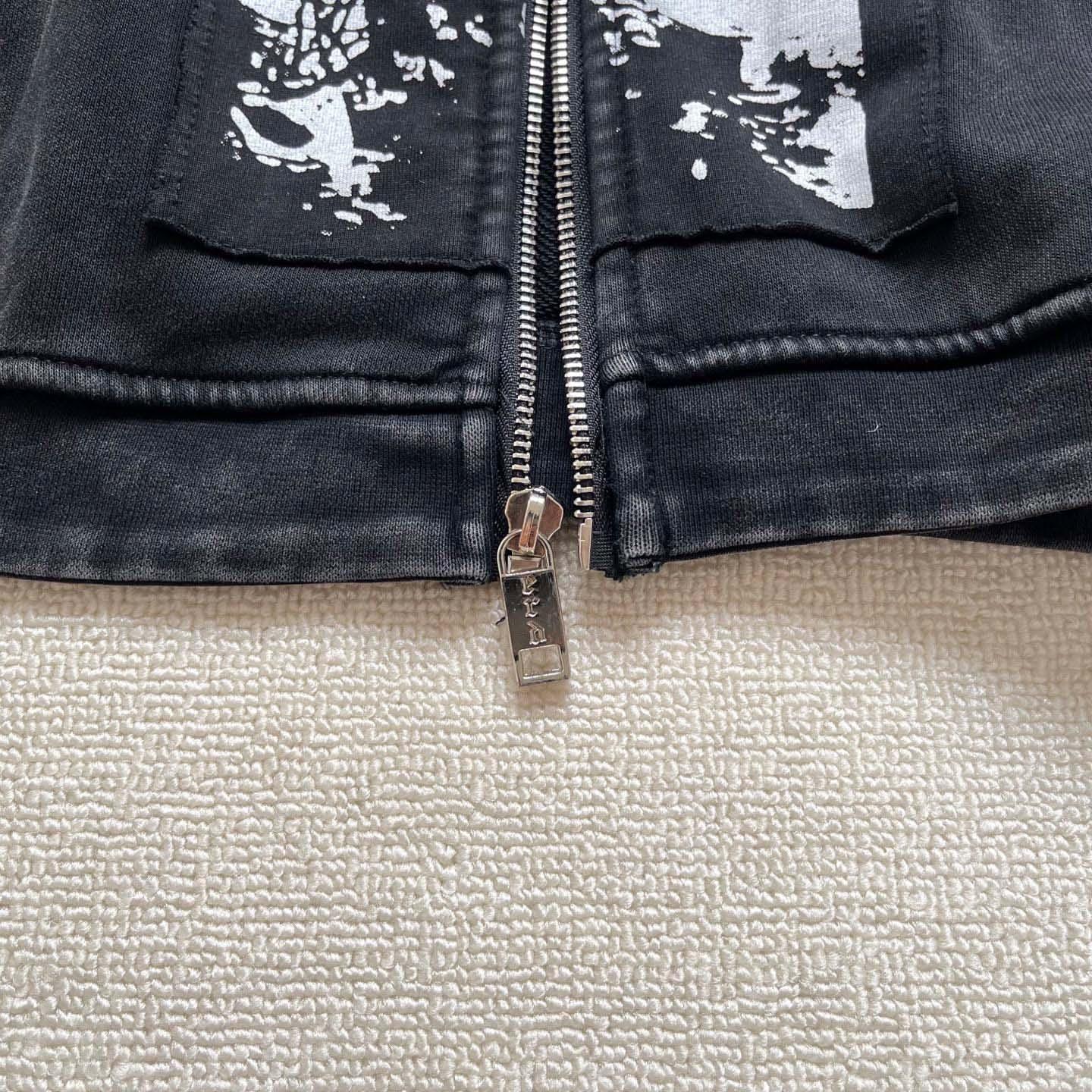 Enfants Riches Déprimés  Artist Defends Baggy Assemblage Zip Hoodie 'Faded Black' - DopestKickz