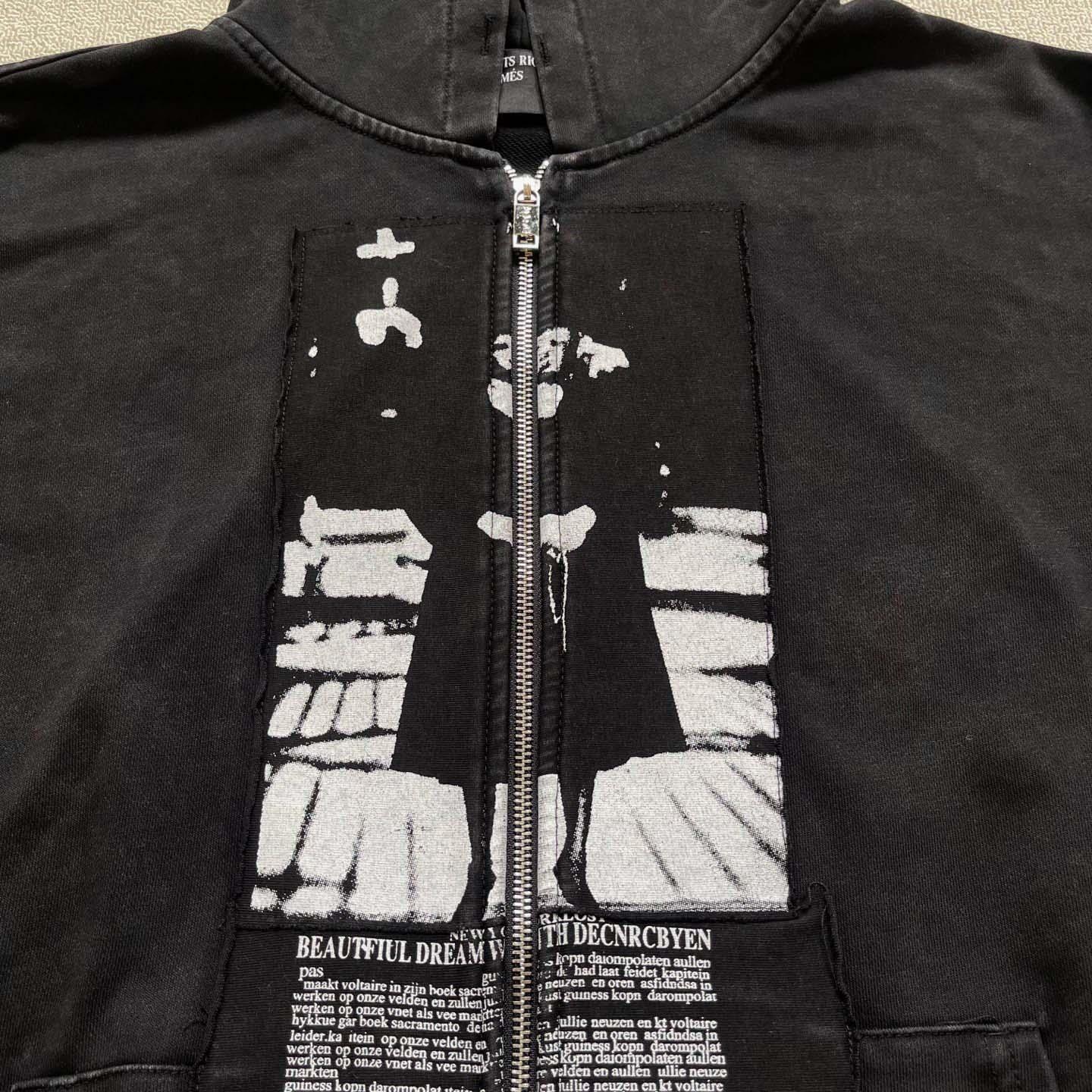 Enfants Riches Déprimés  Artist Defends Baggy Assemblage Zip Hoodie 'Faded Black' - DopestKickz