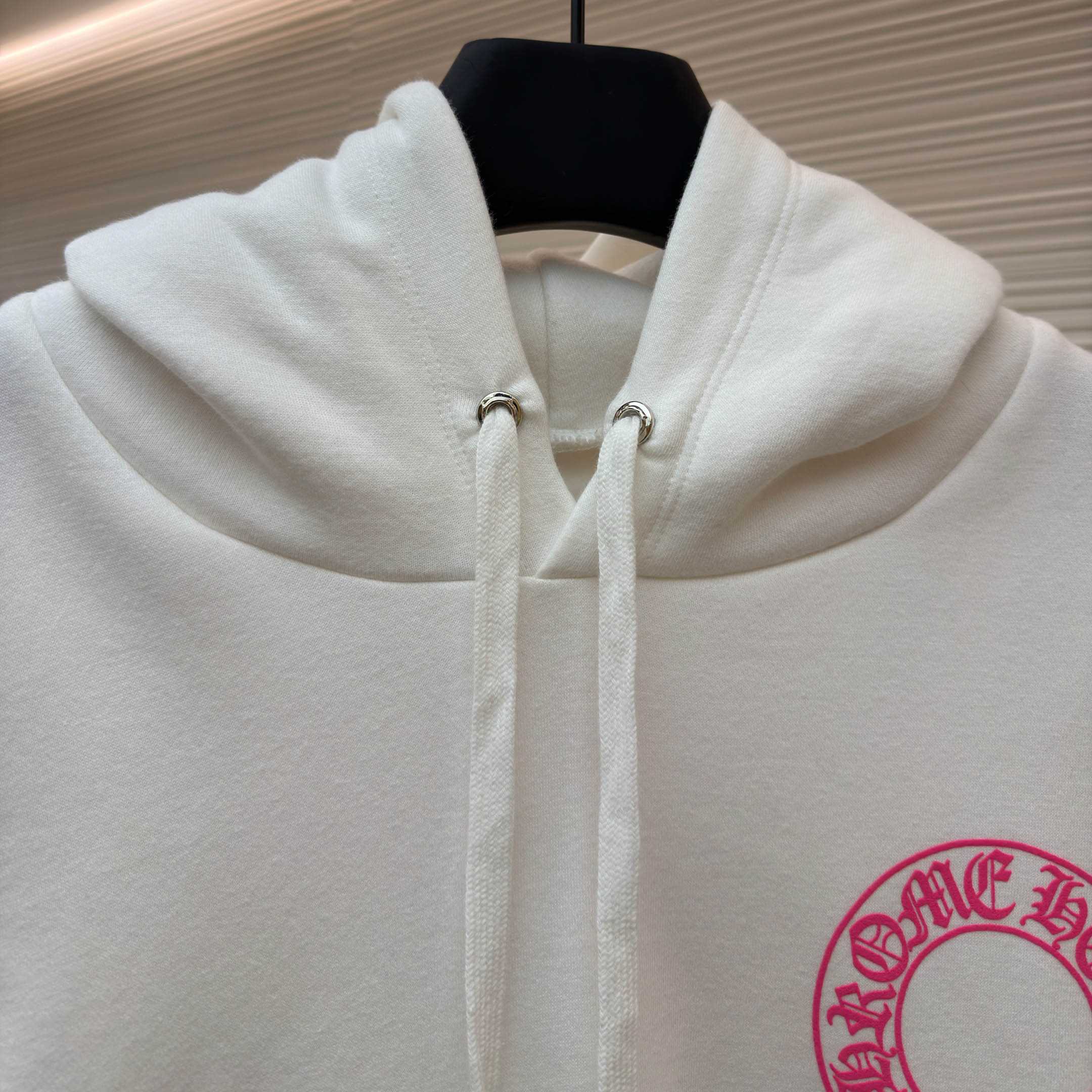 Chrome Hearts Pink Horseshoe Floral Sleeve Pullover Hoodie - DopestKickz