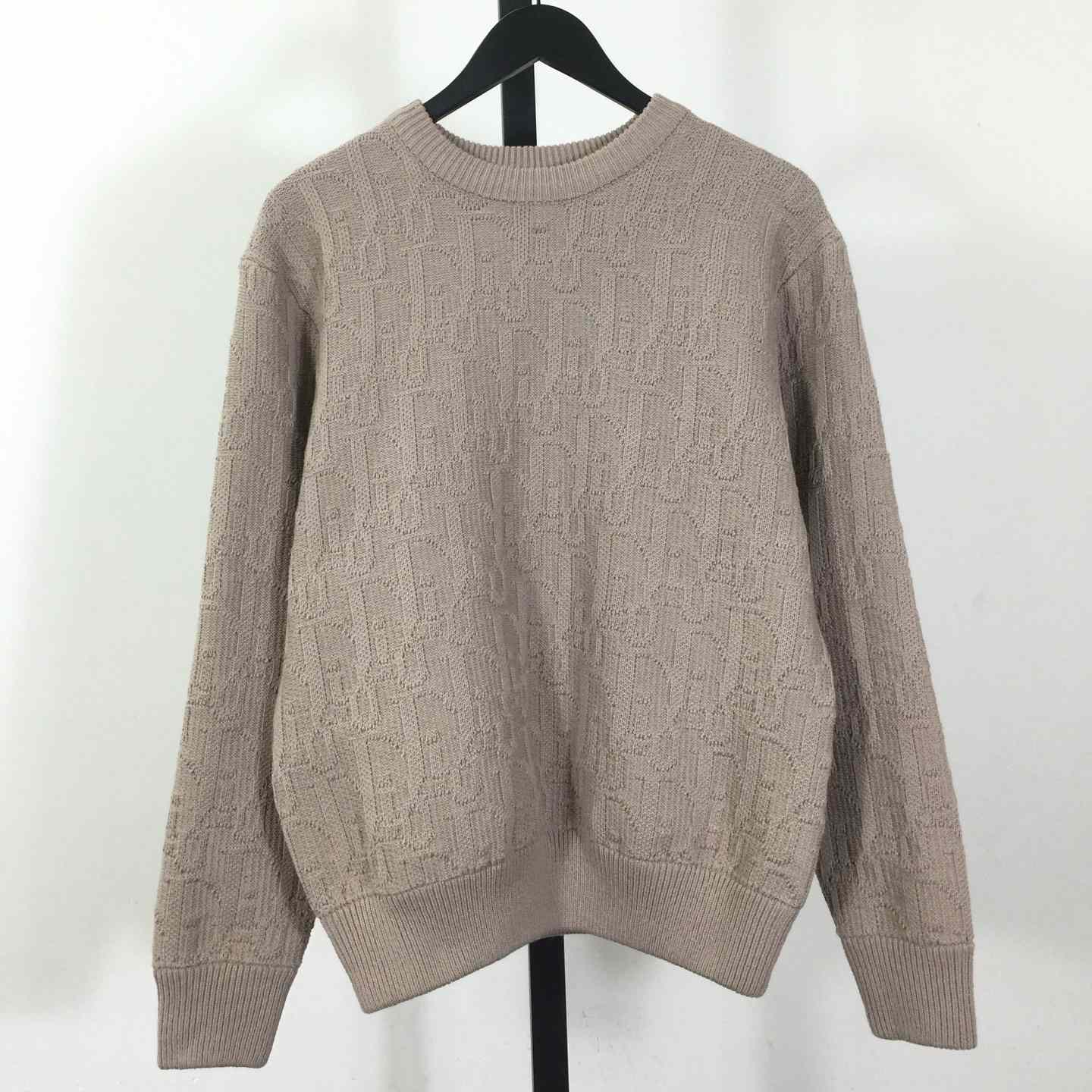 Dior Oblique Sweater Beige Cotton-Blend Jacquard - DopestKickz