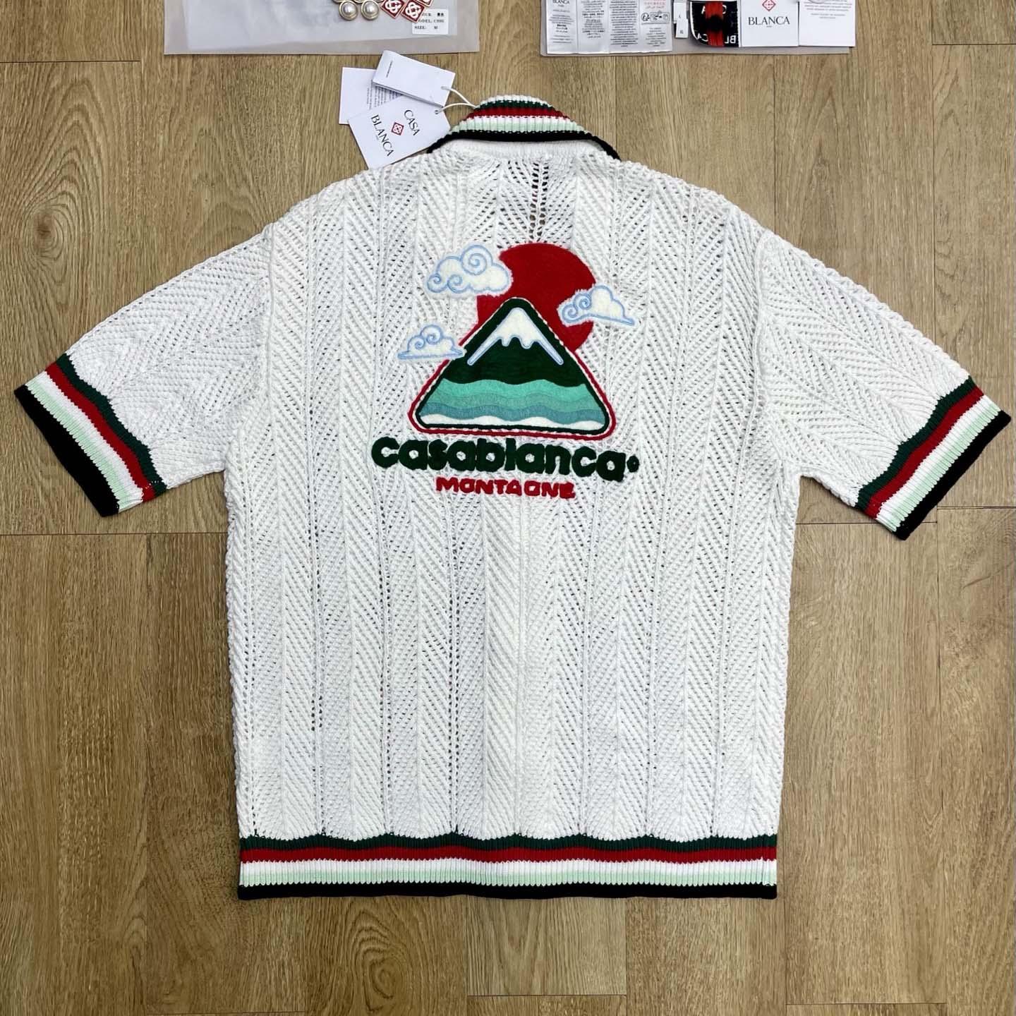 Casablanca Sporty Faux Crochet Cotton Shirt    Z6029 - DopestKickz