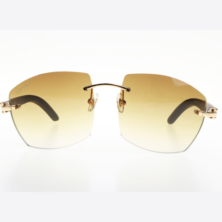 Cartier CT 4189706 Black Wood Sunglasses In Gold Gradient Brown - DopestKickz