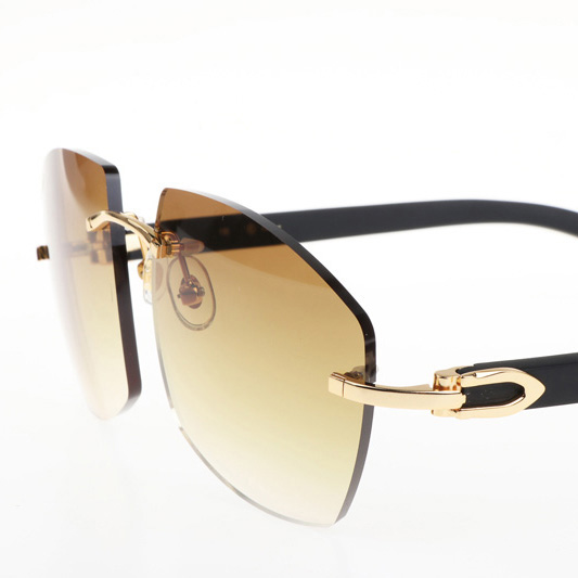 Cartier CT 4189706 Black Wood Sunglasses In Gold Gradient Brown - DopestKickz