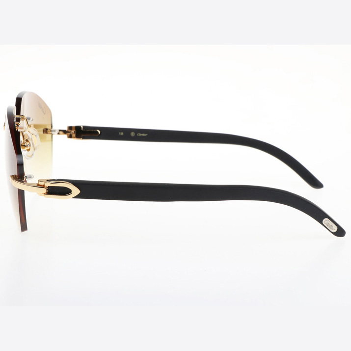 Cartier CT 4189706 Black Wood Sunglasses In Gold Gradient Brown - DopestKickz
