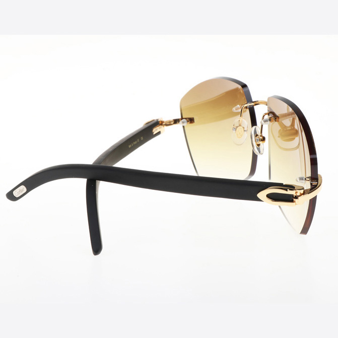 Cartier CT 4189706 Black Wood Sunglasses In Gold Gradient Brown - DopestKickz