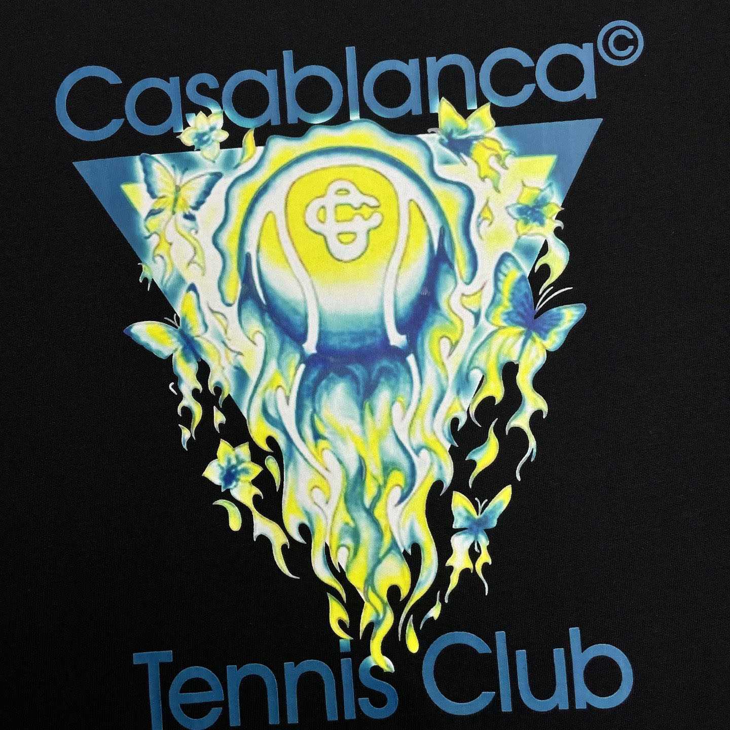 Casablanca Black Tennis Club Icon Short Sleeve T‑shirt C1123 - DopestKickz