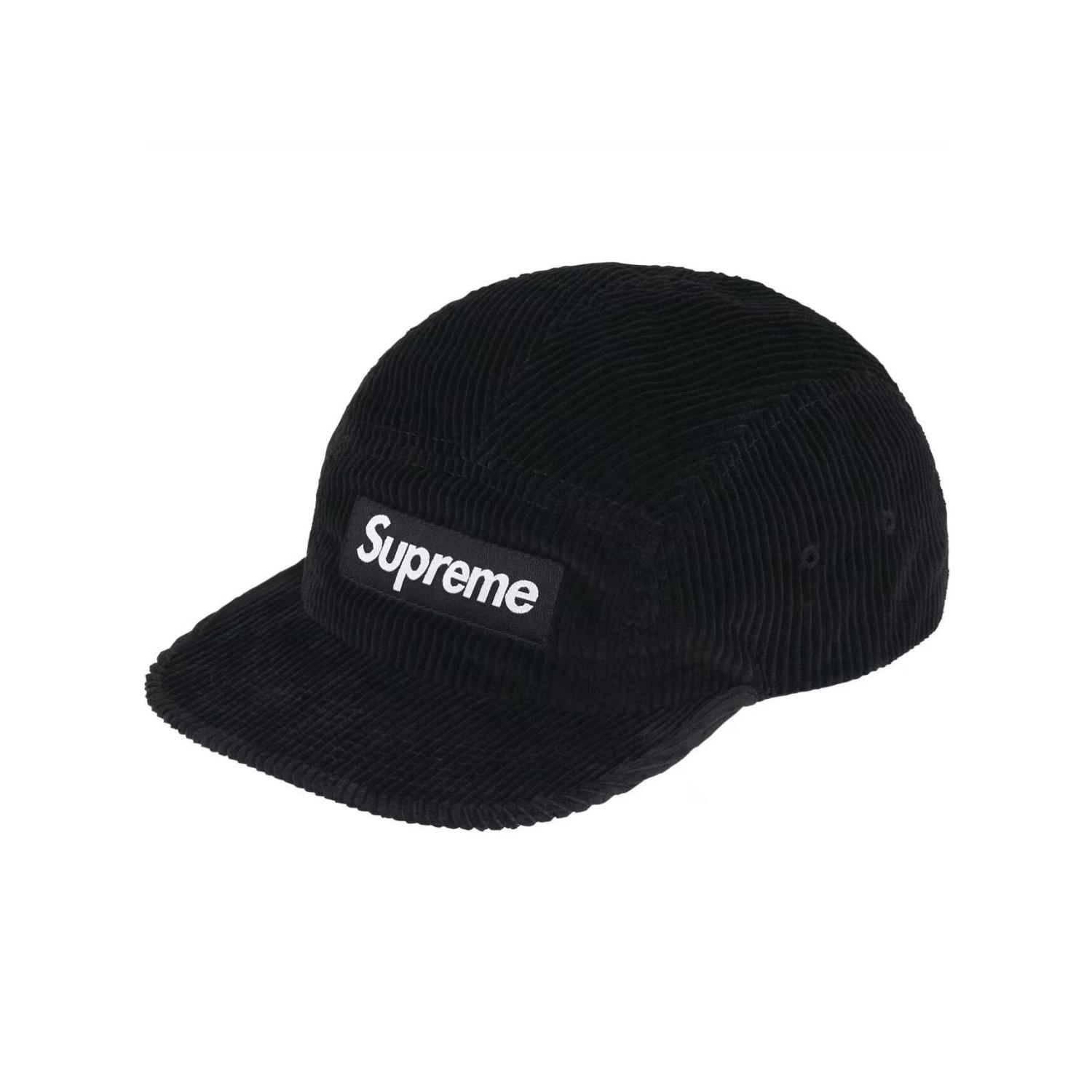 Supreme Corduroy Camp Cap 'Black' - DopestKickz
