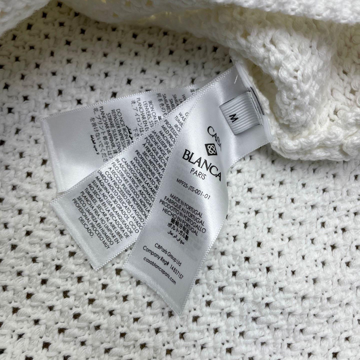 Casablanca Tennis Cotton Crochet Short Sleeve Shirt Z6038 - DopestKickz