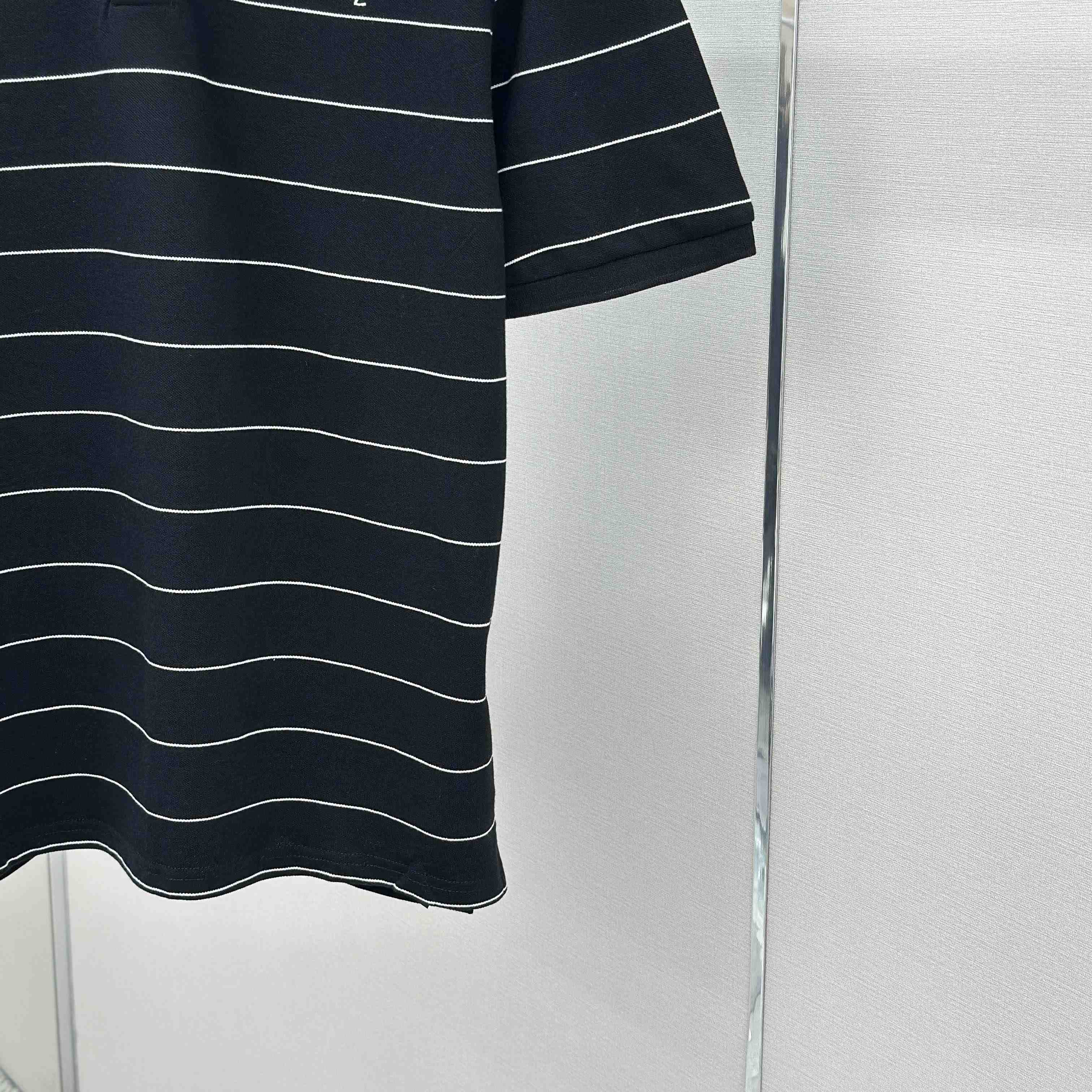 Saint Laurent Cassandre Polo Shirt in Striped Piqué - DopestKickz