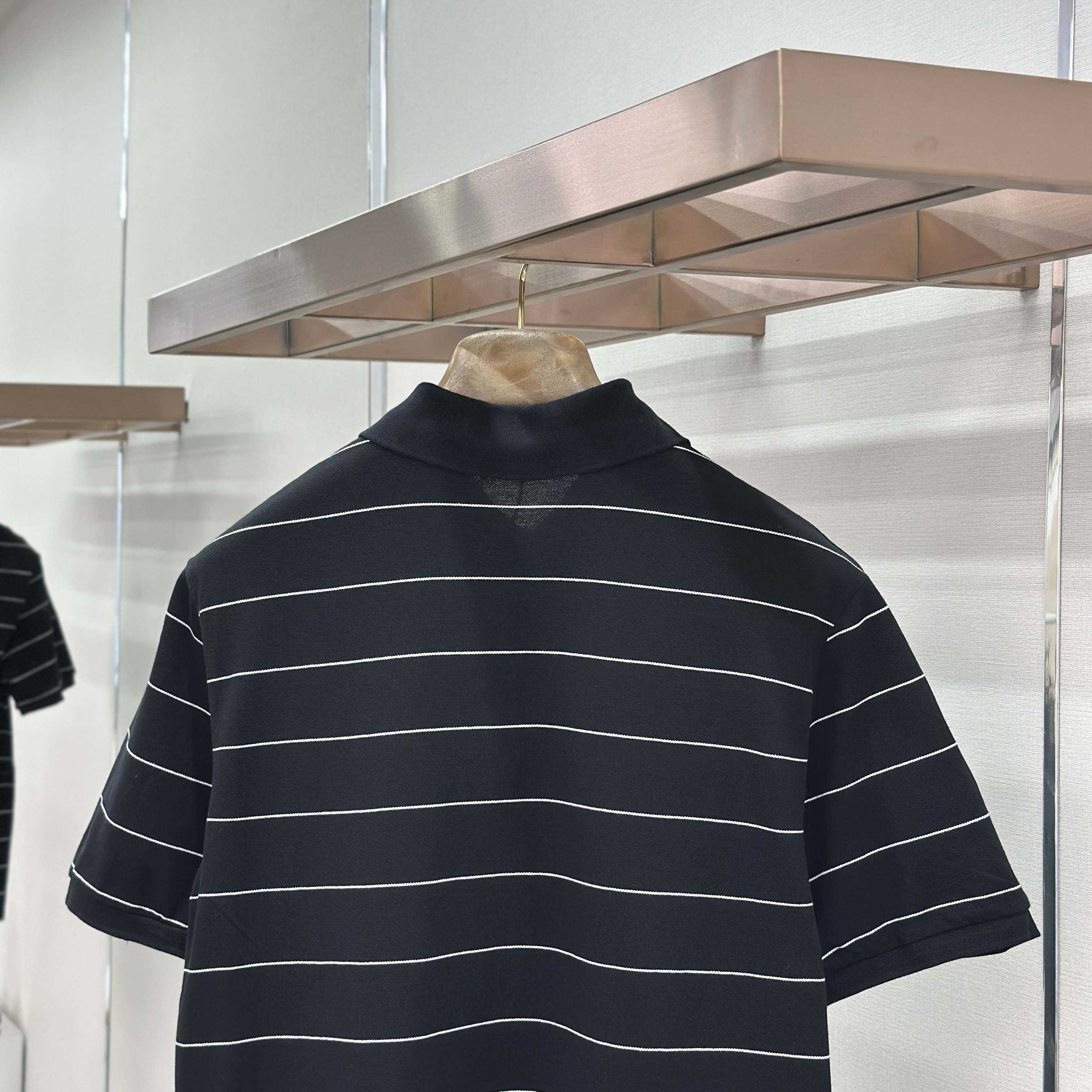 Saint Laurent Cassandre Polo Shirt in Striped Piqué - DopestKickz