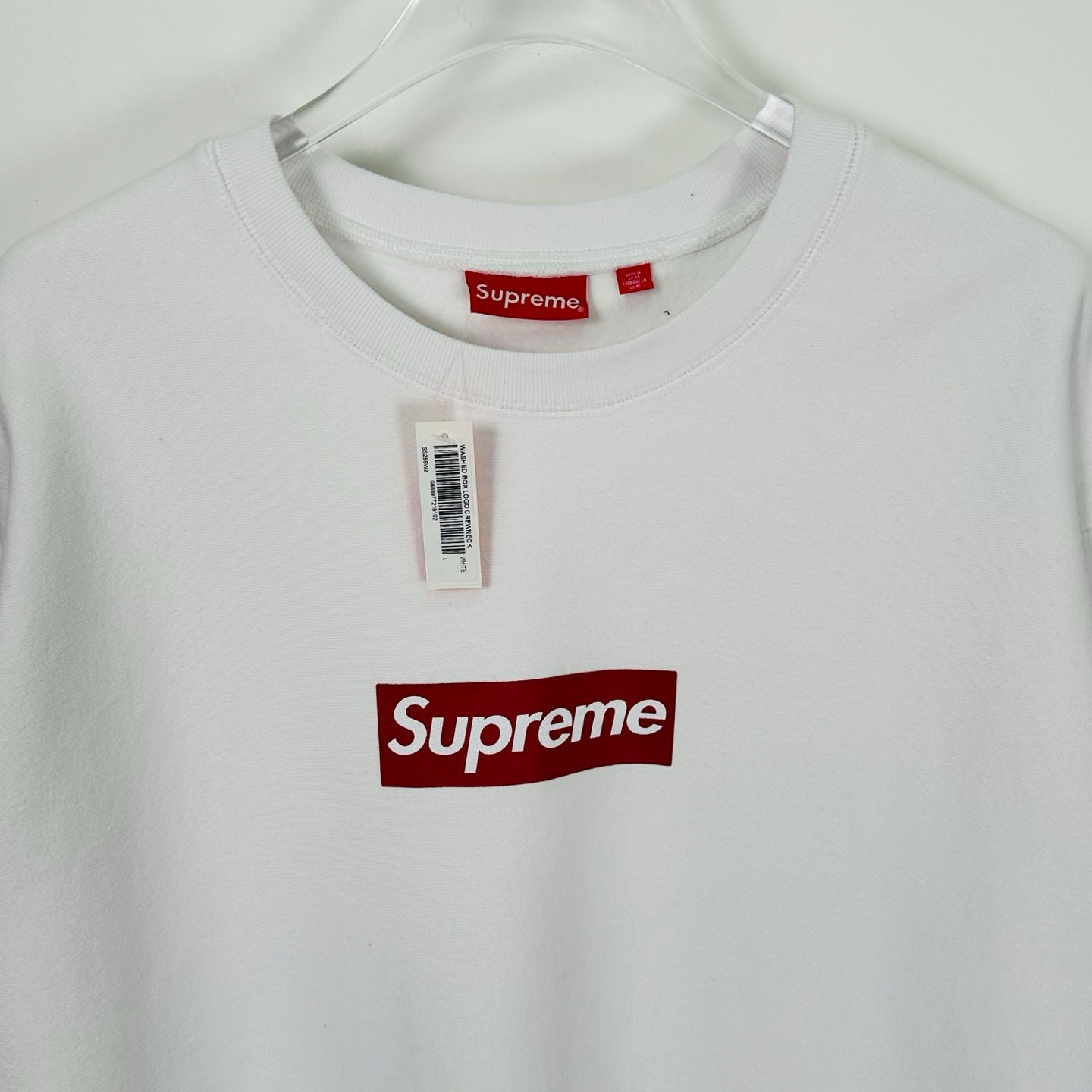Supreme 25SS Wash Box Logo Crewneck 'White' - DopestKickz