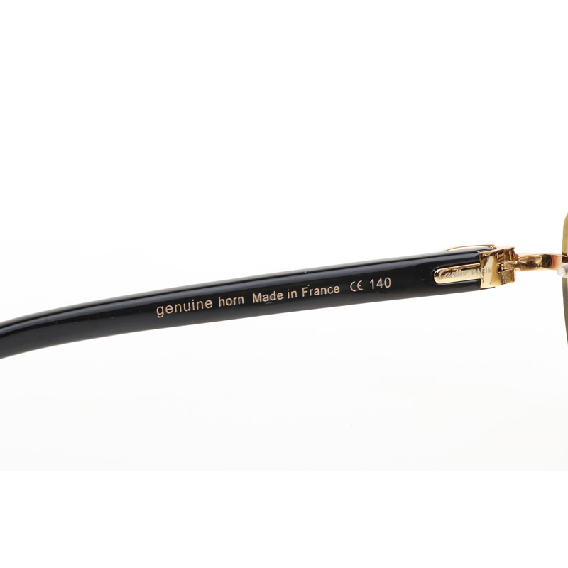 Cartier CT 4189706 White Mix Black Buffalo Sunglasses In Gold Gradient Brown - DopestKickz