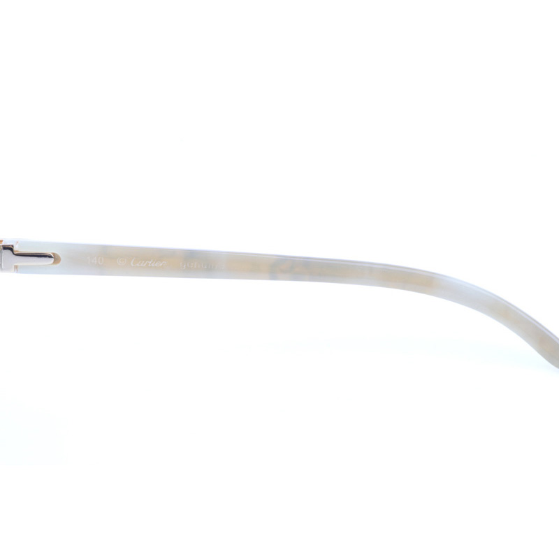 Cartier CT 4189706 Shell Mix White Buffalo Sunglasses In Gold Gradient Grey - DopestKickz