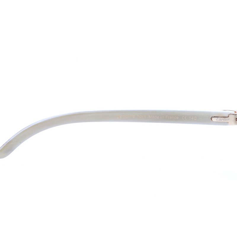 Cartier CT 4189706 Shell Mix White Buffalo Sunglasses In Gold Gradient Grey - DopestKickz