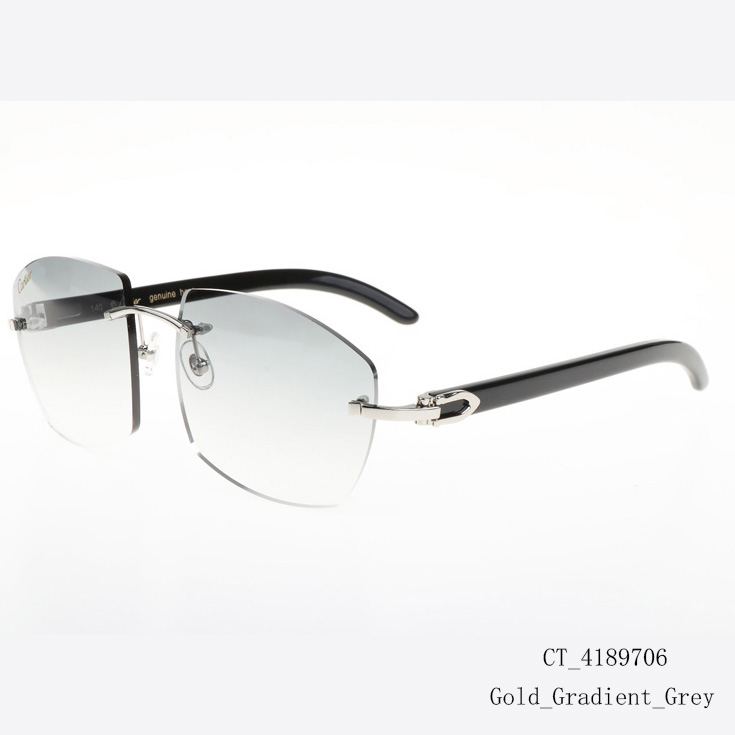 Cartier CT 4189706 Black Buffalo Sunglasses In Silver Gradient Grey - DopestKickz
