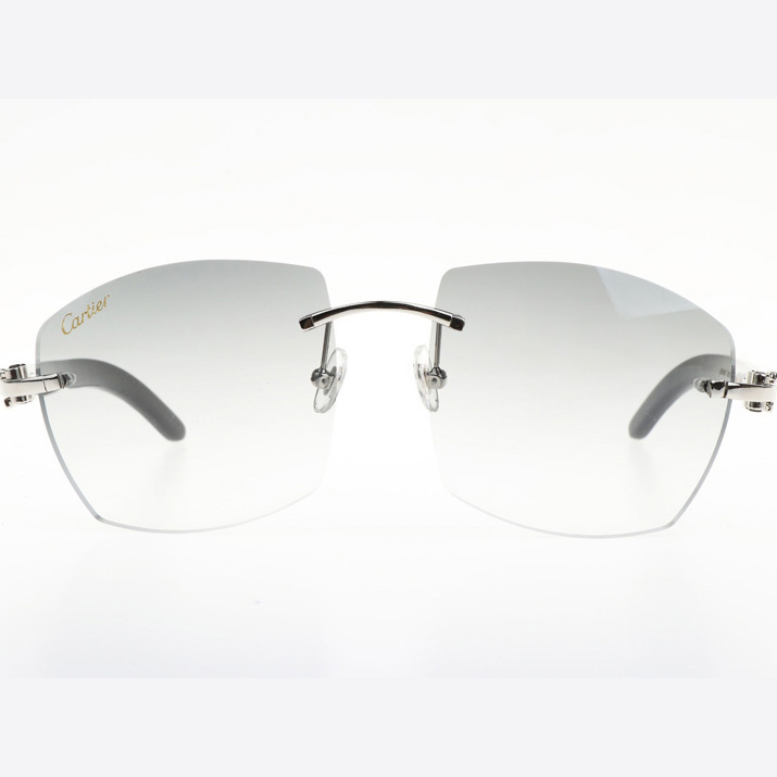 Cartier CT 4189706 Black Buffalo Sunglasses In Silver Gradient Grey - DopestKickz