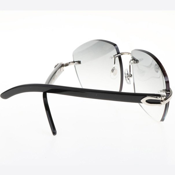 Cartier CT 4189706 Black Buffalo Sunglasses In Silver Gradient Grey - DopestKickz