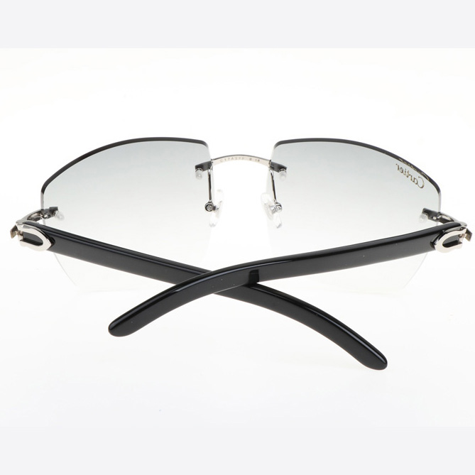 Cartier CT 4189706 Black Buffalo Sunglasses In Silver Gradient Grey - DopestKickz