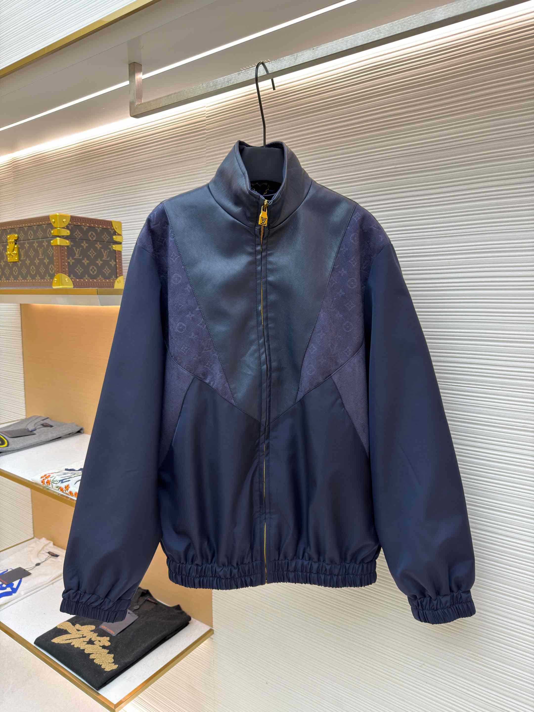 Louis Vuitton Leather Mix Track Top 1AJB73 - DopestKickz