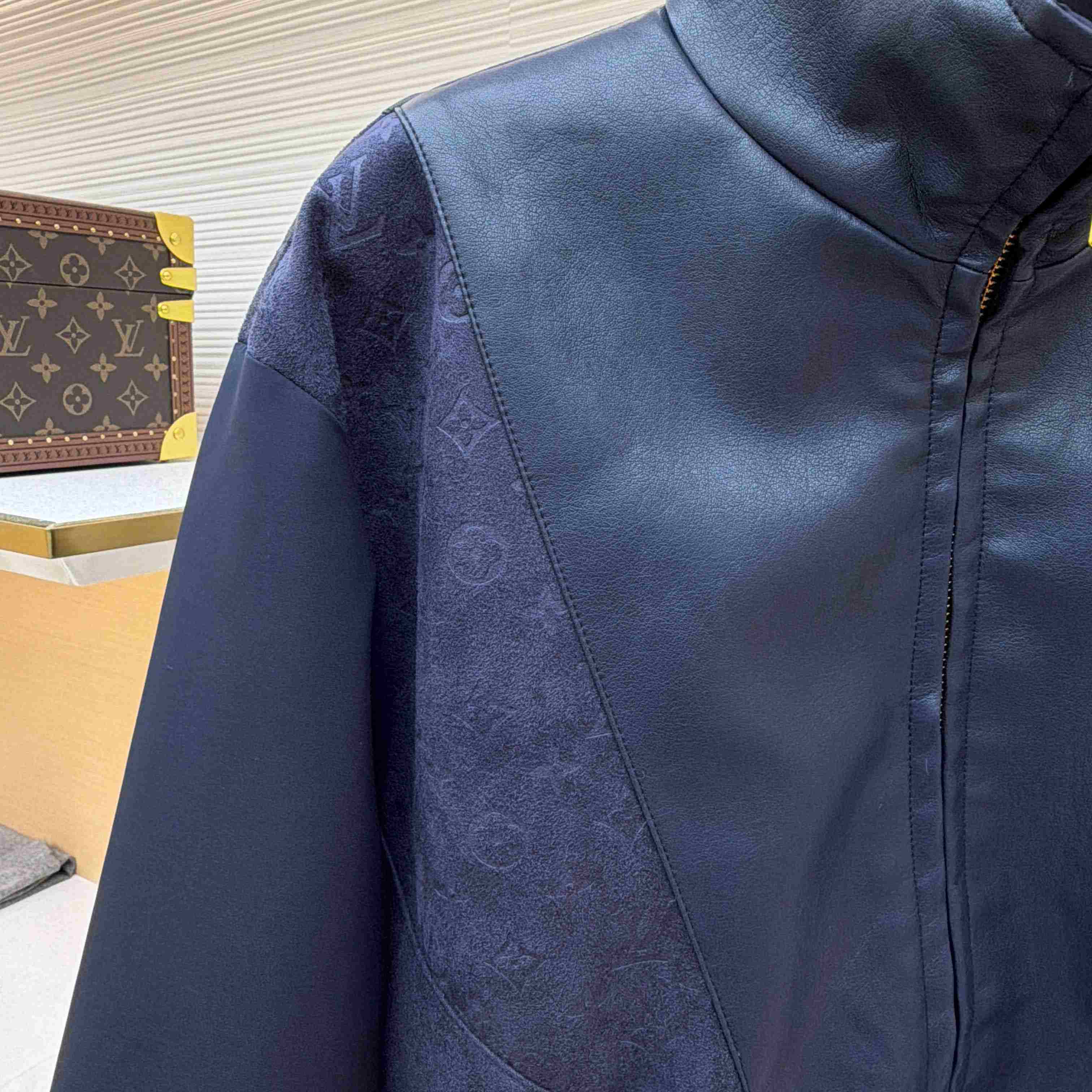 Louis Vuitton Leather Mix Track Top 1AJB73 - DopestKickz