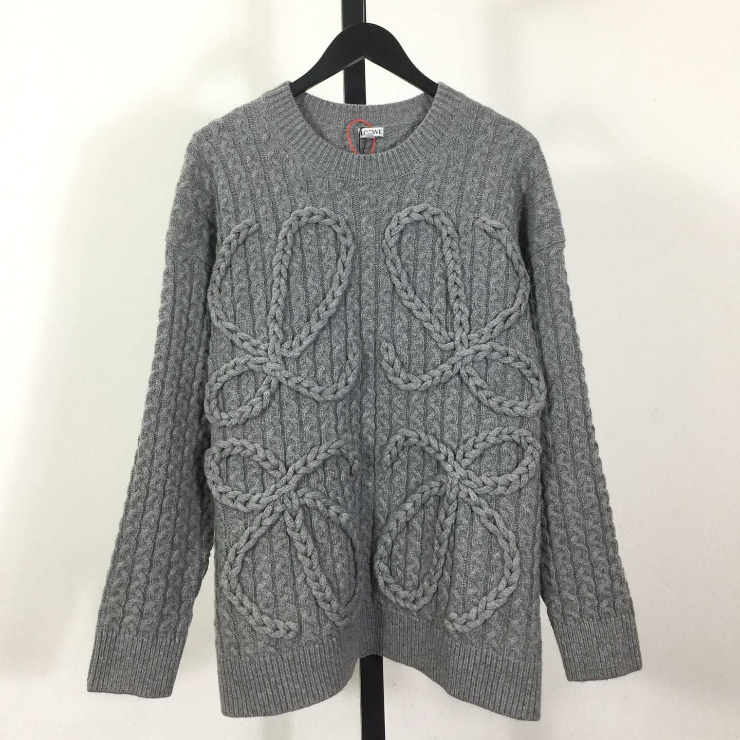 Loewe Men's Anagram Cable-Knit Wool - DopestKickz