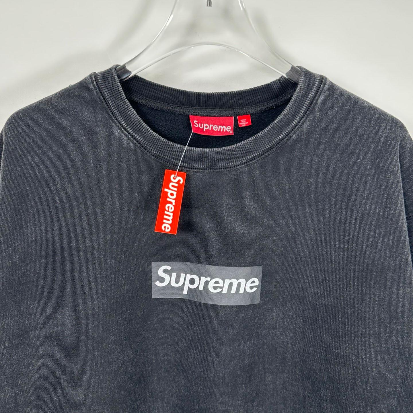 Supreme 25SS Wash Box Logo Crewneck 'Black' - DopestKickz