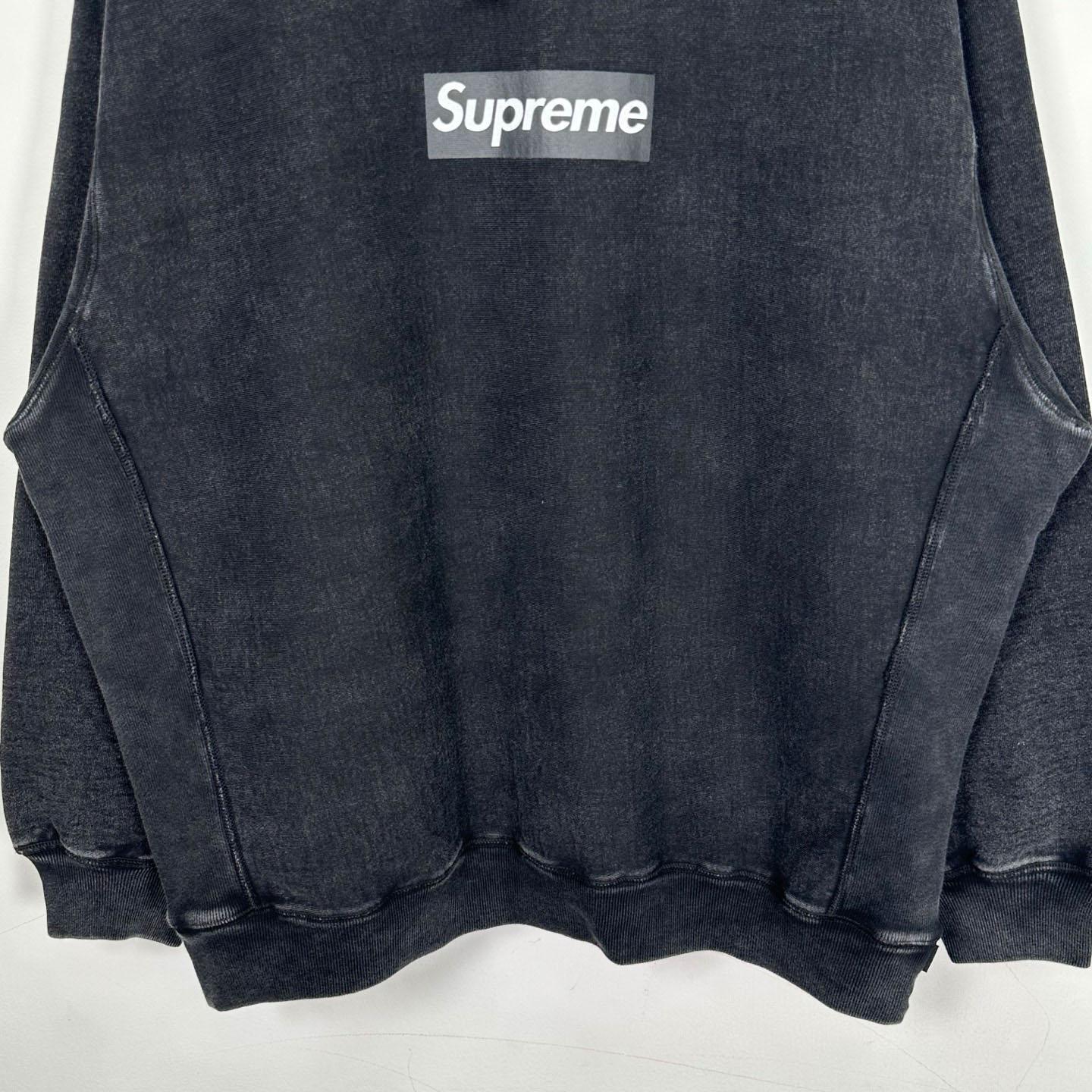 Supreme 25SS Wash Box Logo Crewneck 'Black' - DopestKickz