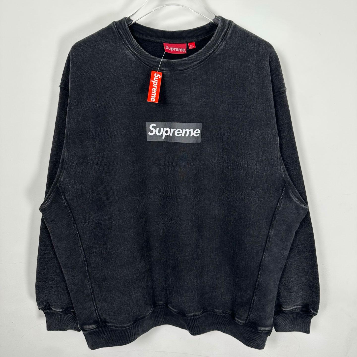 Supreme 25SS Wash Box Logo Crewneck 'Black' - DopestKickz