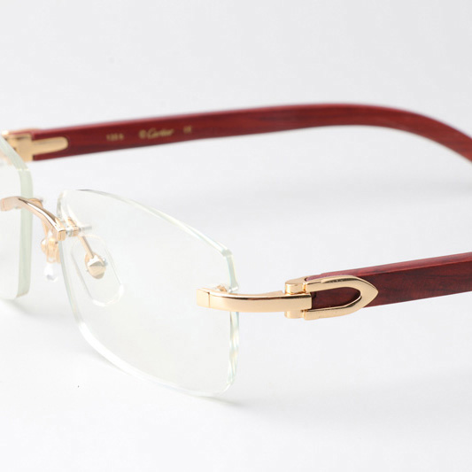 Cartier CT_3524012 Wood Eyeglasses Gold  - DopestKickz