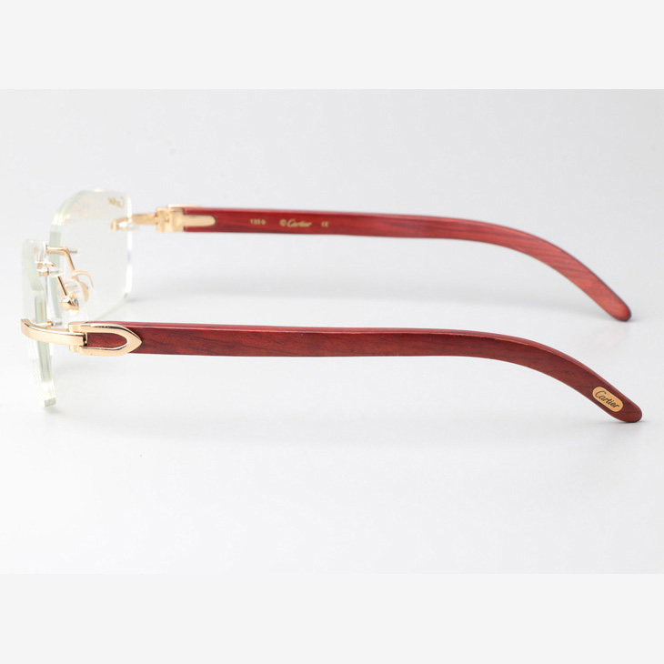 Cartier CT_3524012 Wood Eyeglasses Gold  - DopestKickz