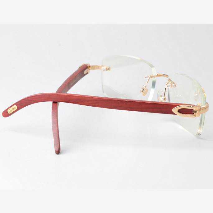 Cartier CT_3524012 Wood Eyeglasses Gold  - DopestKickz