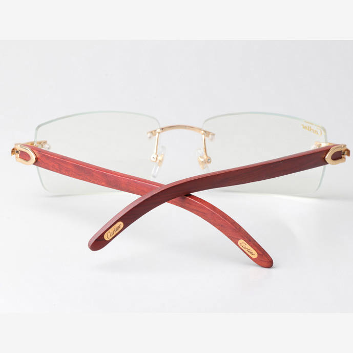 Cartier CT_3524012 Wood Eyeglasses Gold  - DopestKickz