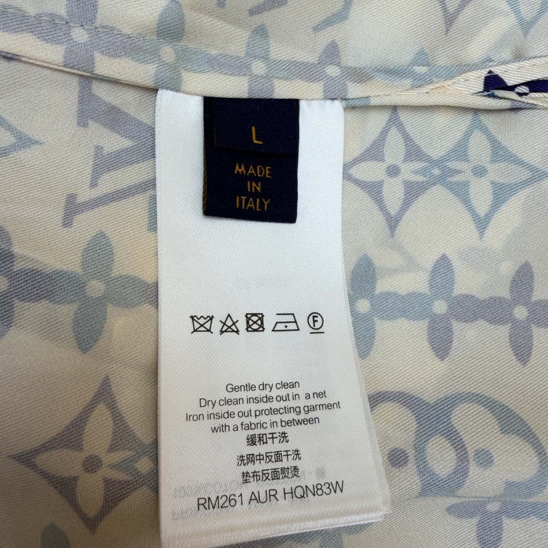 Louis Vuitton Monogram Printed Silk Short-Sleeved Shirt   1AJUOH - DopestKickz