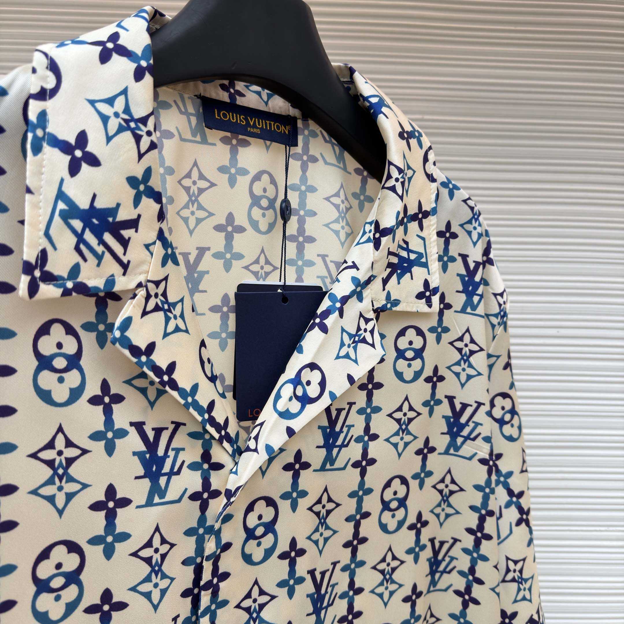 Louis Vuitton Monogram Printed Silk Short-Sleeved Shirt   1AJUOH - DopestKickz