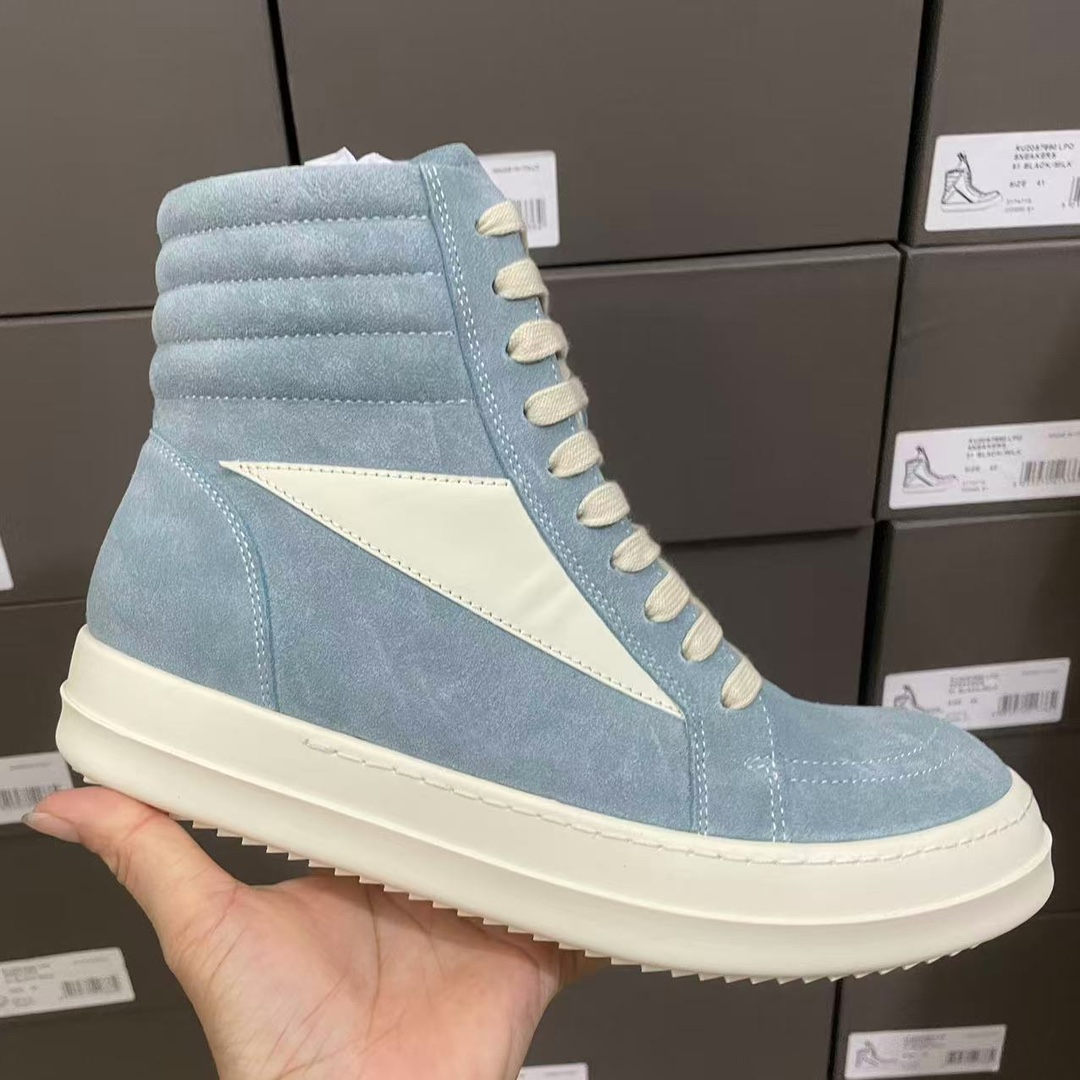 Rick Owens Blue Porterville High Vintage Sneakers - DopestKickz