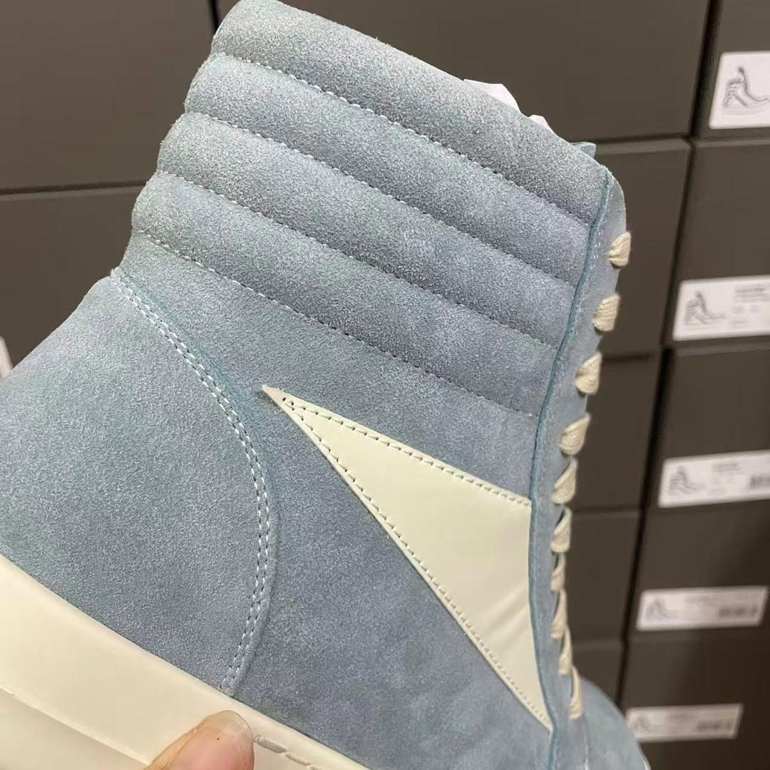 Rick Owens Blue Porterville High Vintage Sneakers - DopestKickz