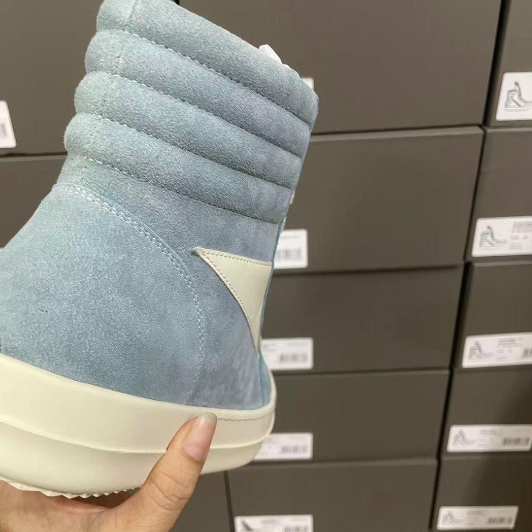 Rick Owens Blue Porterville High Vintage Sneakers - DopestKickz