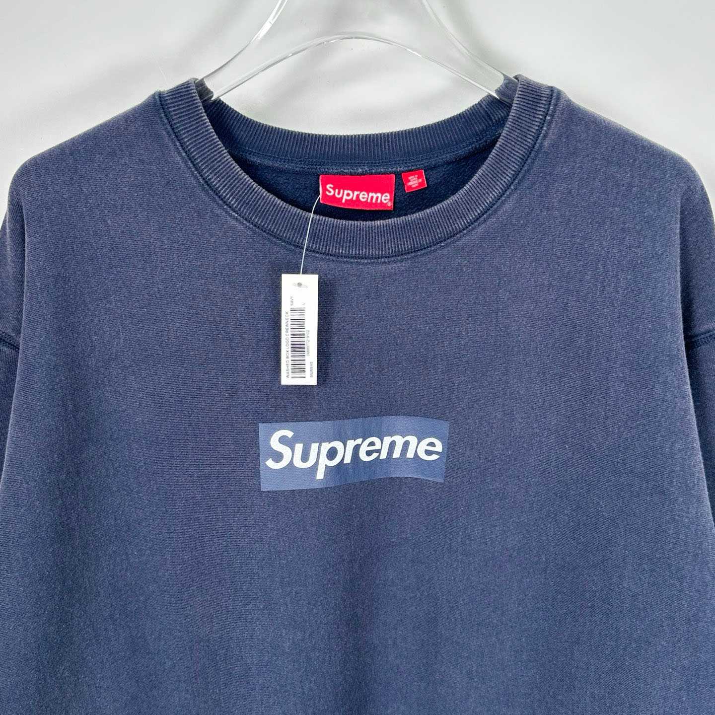 Supreme 25SS Wash Box Logo Crewneck 'Blue' - DopestKickz