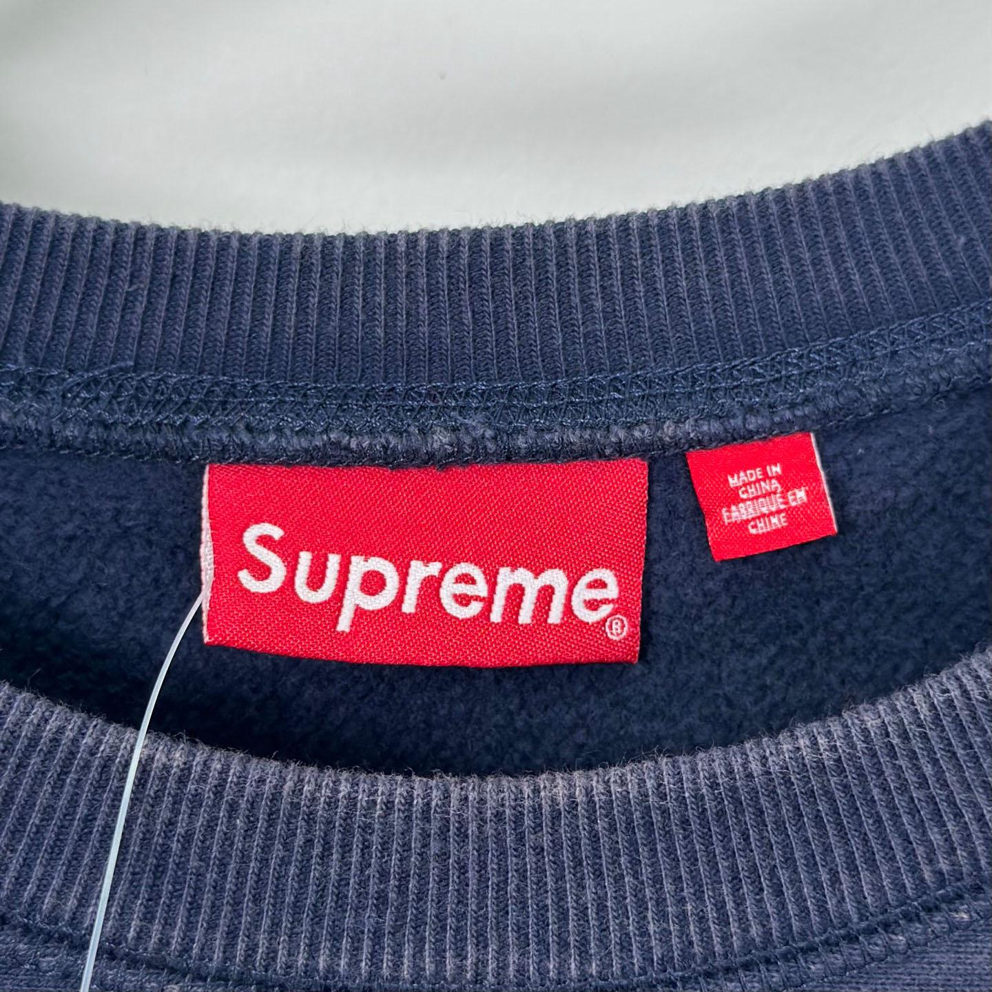 Supreme 25SS Wash Box Logo Crewneck 'Blue' - DopestKickz