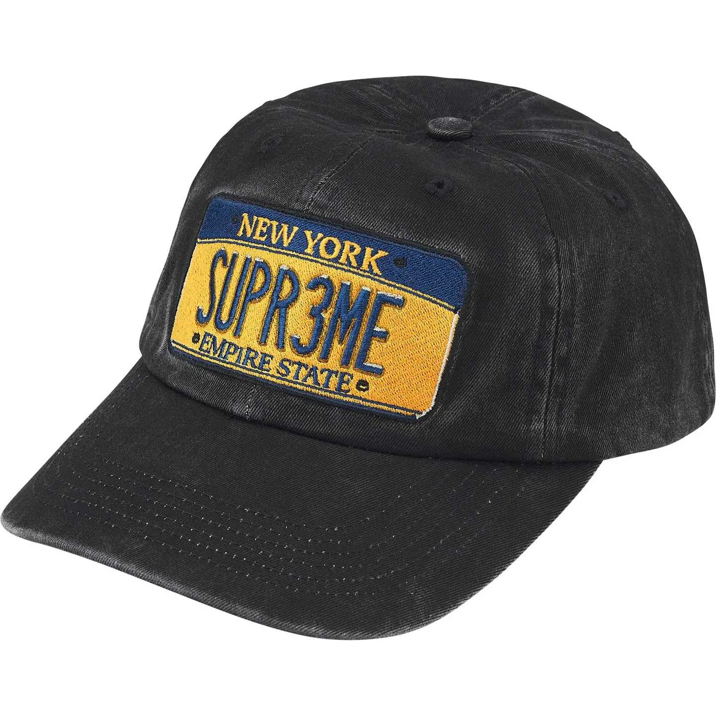 Supreme License Plate 6-Panel 'Black' - DopestKickz