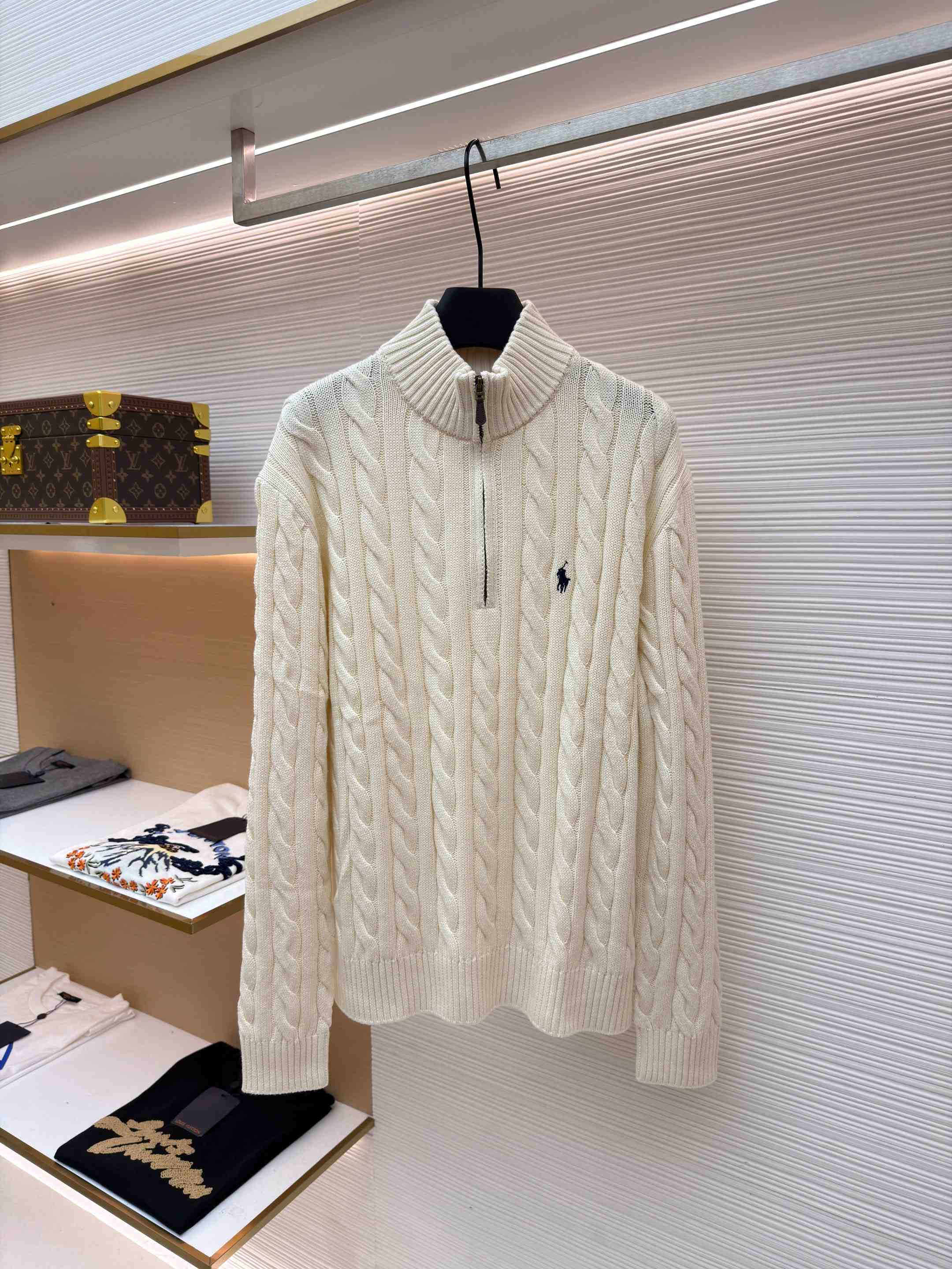 Polo Ralph Cable-Knit Cotton Quarter-Zip Jumper - DopestKickz