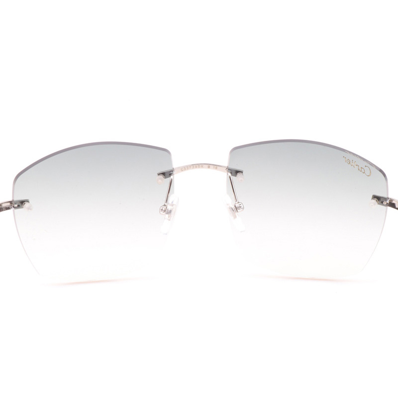 Cartier CT 4189706 Shell Mix Black Buffalo Sunglasses In Silver Gradient Grey - DopestKickz