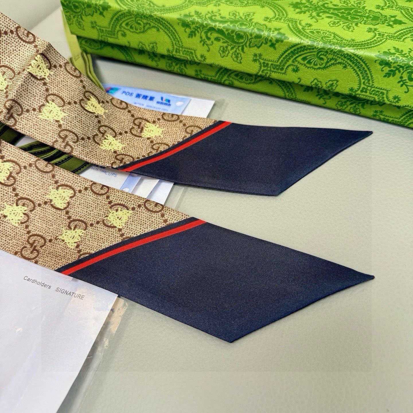 Gucci GG Jacquard Silk Scarf 6x90cm - DopestKickz