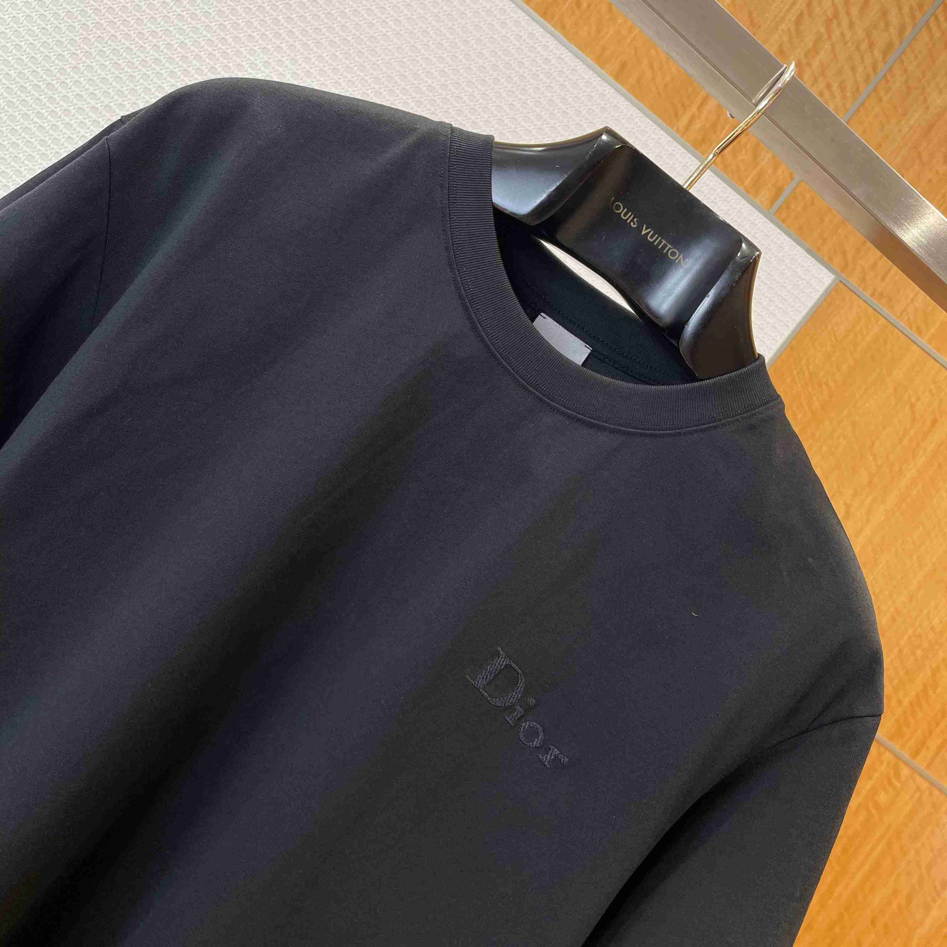 Dior T-Shirt with Dior Embroidery Black - DopestKickz