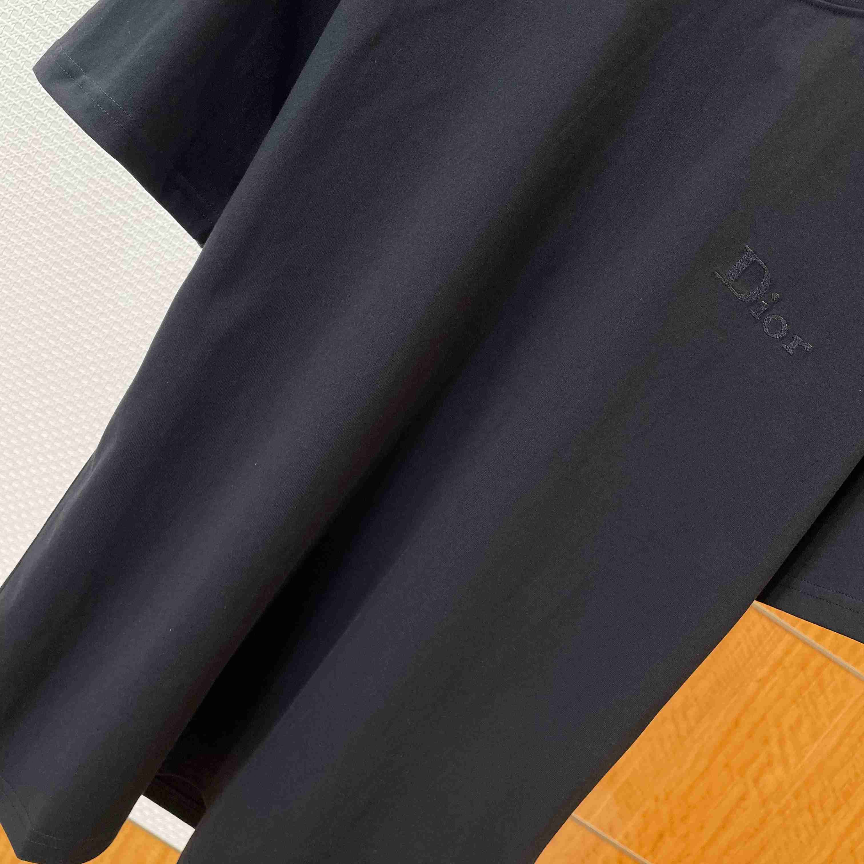 Dior T-Shirt with Dior Embroidery Black - DopestKickz